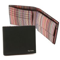 Paul Smith/ポールスミス Paul Smith 二つ折り財布 マルチストライプ ブラック メンズ Paul Smith M1A4833 BMULTI 79/507133655