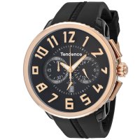 Tendence/テンデンス TENDENCE ガリバーラウンド クロノ メンズ 時計 TG046012R クォーツ ブラック シリコン/507135924