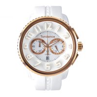Tendence/テンデンス TENDENCE ガリバーラウンド クロノ ユニセックス 時計 TG046014 クォーツ ホワイト シリコン/507135926