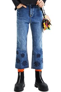 Desigual/デシグアル Desigual フロック加工 クロップド フレアジーンズ/507138037