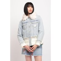 Desigual/デシグアル Desigual フェイクファーの襟付きレディースオーバーサイズデニムジャケット/507138607