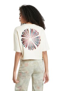 Desigual/デシグアル Desigual メッセージ刺繍とバックプリント入りレディースTシャツ/507139149