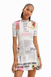 Desigual/デシグアル Desigual ニュースペーパー ショート スケーターワンピース/507139382