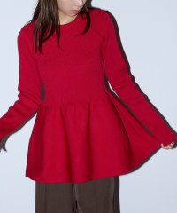 MAISON BREEZE reveur/メゾンブリーズレヴール MAISON BREEZE reveur チュニック ペプラム リブニット トップス 長袖 袖スリット クルーネック/507140055