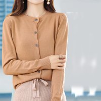 ica/アイカ ica 柔らか カシミアタッチ ミドル丈 前開き 長袖 ニットカーディガン/507143538