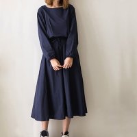 ica/アイカ ica ナチュラルカラー 薄手コットン素材 ミモレ丈 長袖 Aラインワンピース/507143640