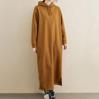 ica/アイカ ica 暖か裏起毛 マキシ丈 ゆったり スウェットパーカー ワンピース/507143642