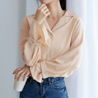 ica/アイカ ica 落ち感のある薄手素材 ゆったりキャンディ袖 長袖 シャツブラウス/507143661