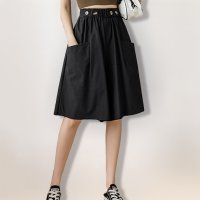 ica/アイカ ica ゆったりAライン ナチュラルカラー サラリとした薄手ストレッチ素材 膝丈 キュロットパンツ/507143668