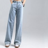 ica/アイカ ica ハイウエスト ブーツカット ゆったりシルエット ウォッシュ加工 ストレートデニムパンツ/507143693