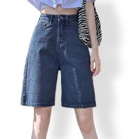 ica/アイカ ica ひざ上丈 ハイウエスト デニムハーフパンツ ショートパンツ デニムパンツ/507143841
