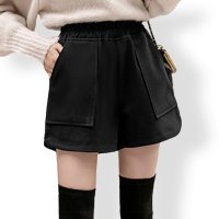 ica/アイカ ica 暖かい 薄っすら起毛 厚手 ストレッチ フランネル素材 ハイウエスト Aライン ショートパンツ/507143868