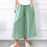 ica/アイカ ica 薄手 サラリ 涼しい 布帛 レーヨン素材 ナチュラル カラー ゆったり ワイド 七分丈 ガウチョパンツ/507143953