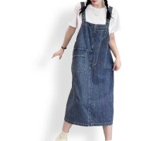 ica/アイカ ica ミモレ丈 ゆったり デニム ジャンパースカート/507144011