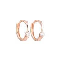 Noelmarket/ノエルマーケット Noelmarket ピアス 金属アレルギー対応 フープピアス ダイヤ 小さめ つけっぱなし 18k シンプル 仕事 結婚式 ピンクゴールド /507144163