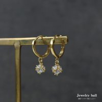 Noelmarket/ノエルマーケット Noelmarket ピアス 金属アレルギー対応 フープ フープピアス つけっぱなし 揺れる ダイヤ ピアス 18k シンプル 仕事 人気 上/507144171