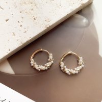 Noelmarket/ノエルマーケット Noelmarket ピアス 金属アレルギー対応 フープピアス つけっぱなし パール 18k パーティー 女性 大人 彼女 誕生日 プレゼント/507144198