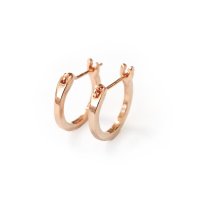 Noelmarket/ノエルマーケット Noelmarket ピアス 金属アレルギー対応 フープピアス ダイヤ 小さめ つけっぱなし 18k シンプル 仕事 結婚式 ピンクゴールド /507144217