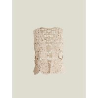 LA POMME mint/ラポミ ミント LA POMME mint Knitted Flower Vest/507144223