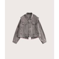 LA POMME petit/ラポミ プチ LA POMME petit Purple Gray Washed Denim Jacket パープル グレー ウォッシュ デニム ジャケット/507144243