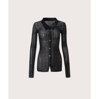 LA POMME petit/ラポミ プチ LA POMME petit See－through Chidori Slim Shirt シースルー千鳥柄スリムシャツ/507144250