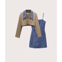 LA POMME petit/ラポミ プチ LA POMME petit Denim One Piece Jacket Set Up/507144259