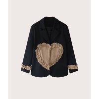 LA POMME petit/ラポミ プチ LA POMME petit Champagne Frill Heart Jacket シャンパンフリルハートジャケット/507144266