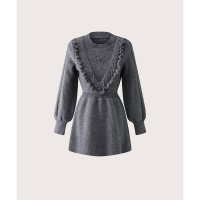 LA POMME petit/ラポミ プチ LA POMME petit Waisted Puff Sleeve Knit Dress ウエストパフスリーブニットワンピース/507144288