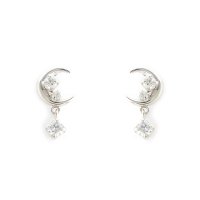 Canal ４℃/カナルヨンドシー Canal4℃ ピアス 月 ホワイトゴールド/507144876