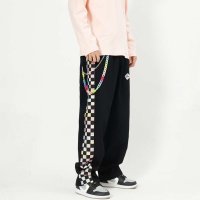 At Marvelous/アットマーベラス At Marvelous チェッカーライン ロングパンツ メンズ チェッカーフラッグ ストリート系 ウエストゴム ストリートファッション シェ/507145687