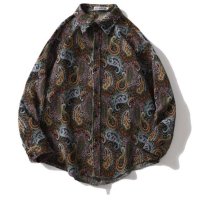 At Marvelous/アットマーベラス At Marvelous ジャカード 柄シャツ 長袖 レギュラーシャツ メンズ 個性的 インパクト カジュアル キレイめ バンダナ柄 ボタニカ/507145746