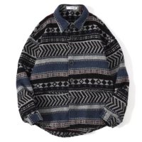 At Marvelous/アットマーベラス At Marvelous ジャカード 柄シャツ 長袖 レギュラーシャツ メンズ 個性的 インパクト カジュアル キレイめ バンダナ柄 ボタニカ/507145746
