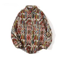 At Marvelous/アットマーベラス At Marvelous ジャカード 柄シャツ 長袖 レギュラーシャツ メンズ 個性的 インパクト カジュアル キレイめ バンダナ柄 ボタニカ/507145746