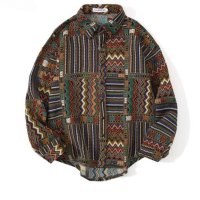 At Marvelous/アットマーベラス At Marvelous ジャカード 柄シャツ 長袖 レギュラーシャツ メンズ 個性的 インパクト カジュアル キレイめ バンダナ柄 ボタニカ/507145746