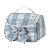 Chime Trip/チャイムトリップ Chime Trip チェック柄 化粧品ポーチ 女性用 旅行 化粧ポーチ かわいい リボン 大容量 トラベルバッグ 小物入れ おしゃれ メイク/507145788