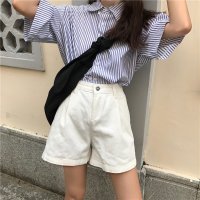 Belle Cie/ベルシー Belle Cie ハイウエスト ショートパンツ レディース タック入り ツイル 韓国ファッション オルチャン キュロットパンツ ショーパン 短パン /507145811