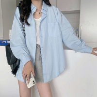 Belle Cie/ベルシー Belle Cie 5色カラーシャツ 長そで ビッグシャツ レディース 長袖 無地シャツ ルーズシャツ シンプル オーバーサイズ ロングスリーブシャツ/507145833