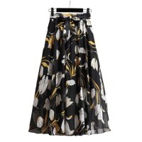 Belle Cie/ベルシー Belle Cie スカート ロング 花柄 フレアスカート シフォン ふわふわ シフォンスカート ロングスカート ふんわり かわいい お洒落 フラワー/507145903