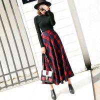 Belle Cie/ベルシー Belle Cie チェックスカート ロング丈 フレア 秋冬 あったかい 韓国 ロングスカート ロング ふんわり 大人 かわいい Aライン おしゃれ /507145963