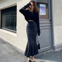 Belle Cie/ベルシー Belle Cie デニムスカート マーメイド デニム スカート タイト フレア セクシー ロングスカート おしゃれ かわいい 大人 美脚 ハイウエス/507145966
