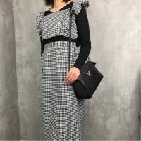 Belle Cie/ベルシー Belle Cie ビスチェ タイトスカート セットアップ 千鳥格子 千鳥柄 チェック 秋冬 韓国 スカート ギャル 白 黒 レディース トップス カ/507145979