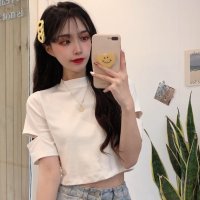 Belle Cie/ベルシー Belle Cie 袖カットアウト Tシャツ 肌みせ ヘルシー 韓国ファッション カジュアル おしゃれ カットソー シンプル ラクチン 天竺 着回し /507146030