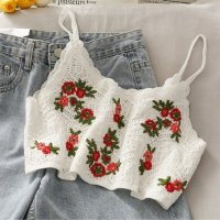 Belle Cie/ベルシー Belle Cie クロシェ キャミ 刺繍 レイヤード ガーリー モチーフ ビスチェ フェミニン かぎ編み ニット ナチュラル おしゃれ ボヘミアン /507146034