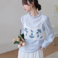Belle Cie/ベルシー Belle Cie クロシェ キャミ 刺繍 レイヤード ガーリー モチーフ ビスチェ フェミニン かぎ編み ニット ナチュラル おしゃれ ボヘミアン /507146034