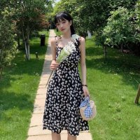 Belle Cie/ベルシー Belle Cie 花柄キャミワンピース 春夏 大人ガーリー Aライン プリント柄 可愛い 韓国ファッション スタイルアップ サテン フラワー レトロ/507146039