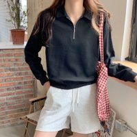 Belle Cie/ベルシー Belle Cie ロンT ハーフジップ 長袖 ポロシャツ レギュラーカラー Tシャツ カノコ カジュアル きれいめ シンプル 着回し かわいい パス/507146124