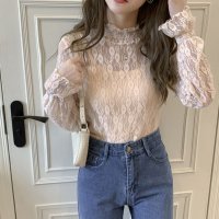 Belle Cie/ベルシー Belle Cie シースルー シアー 長袖 ハイネック 重ね着 レディース 韓国ファッション セクシー おしゃれ 大人可愛い 上品 シンプル 肌見せ/507146194
