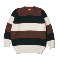 KEBOZ/ケボズ KEBOZ BORDER KNIT SWEATER BROWN/507147475
