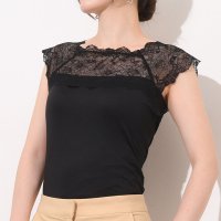 REAL STYLE/リアルスタイル REAL STYLE インナーシャツ レディース レース 接触冷感 吸水 速乾 涼しい ブラ紐隠せる ひんやり 夏 汗 カットソー スクエアネッ/507148989