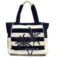 SunNSand/サンアンドサンド SunNSand カリビアン・ジョー Caribbean Joe パーム ストライプ ジップ トップ トートバッグ CJ8200A/507149197